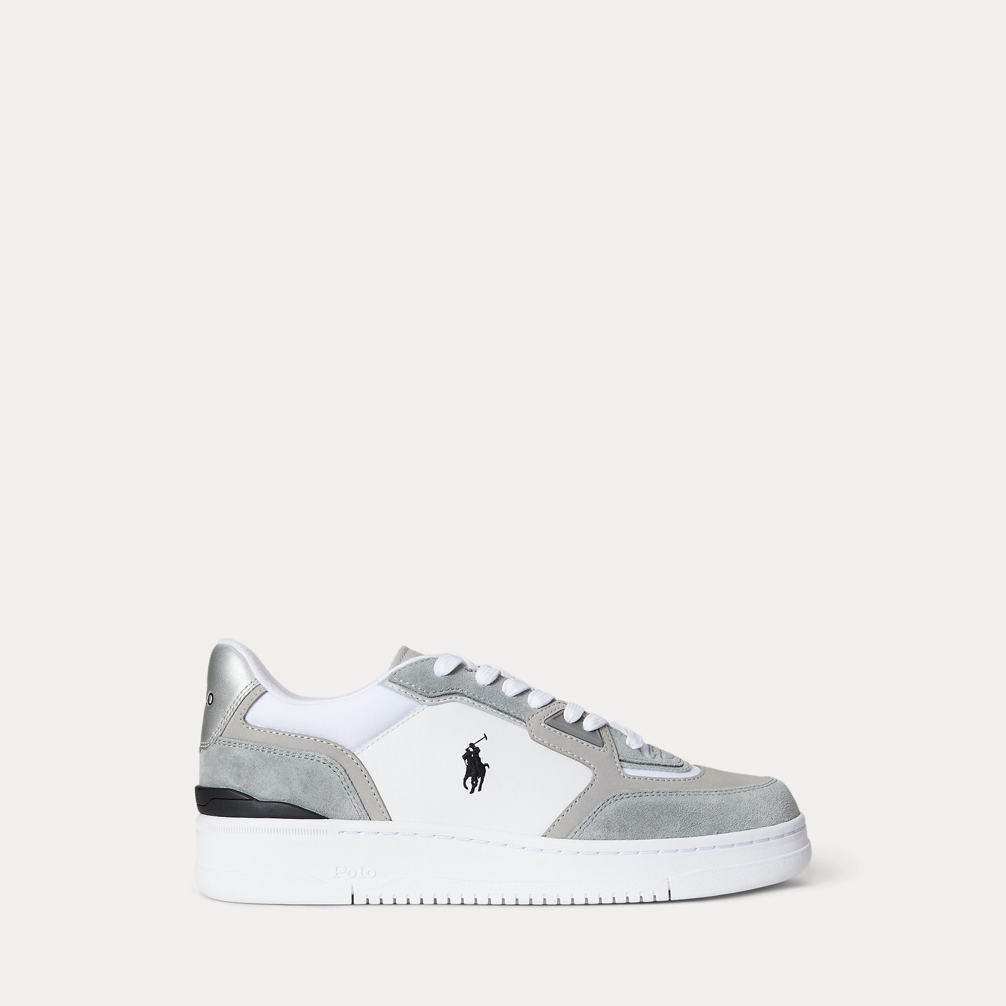 Ralph Lauren Open Masters Suedepaneled Sneaker Tonal Grey