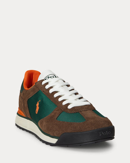 Ralph Lauren Varick Suede Oxford Sneaker Chocolate Brown