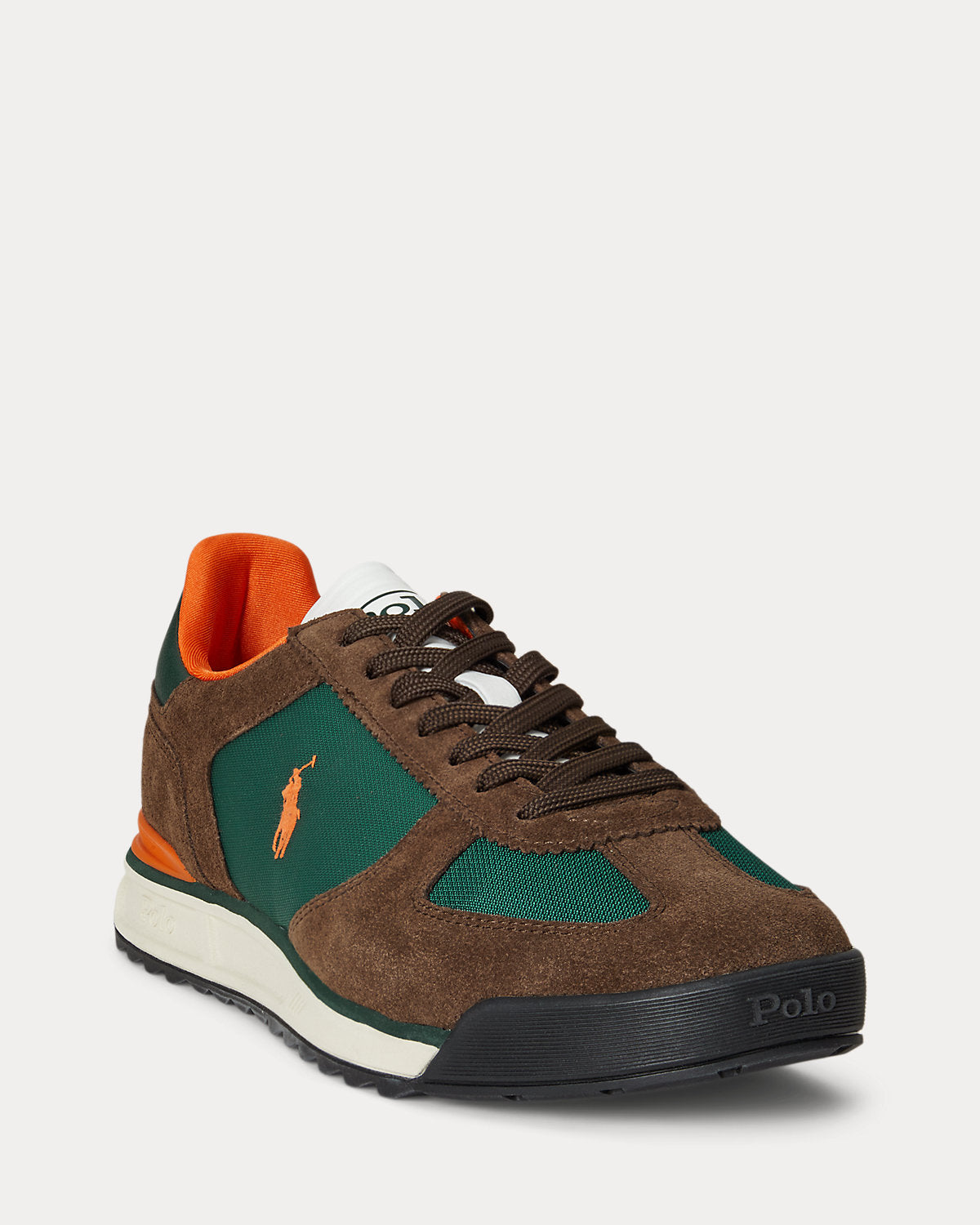 Ralph Lauren Varick Suede Oxford Sneaker Chocolate Brown
