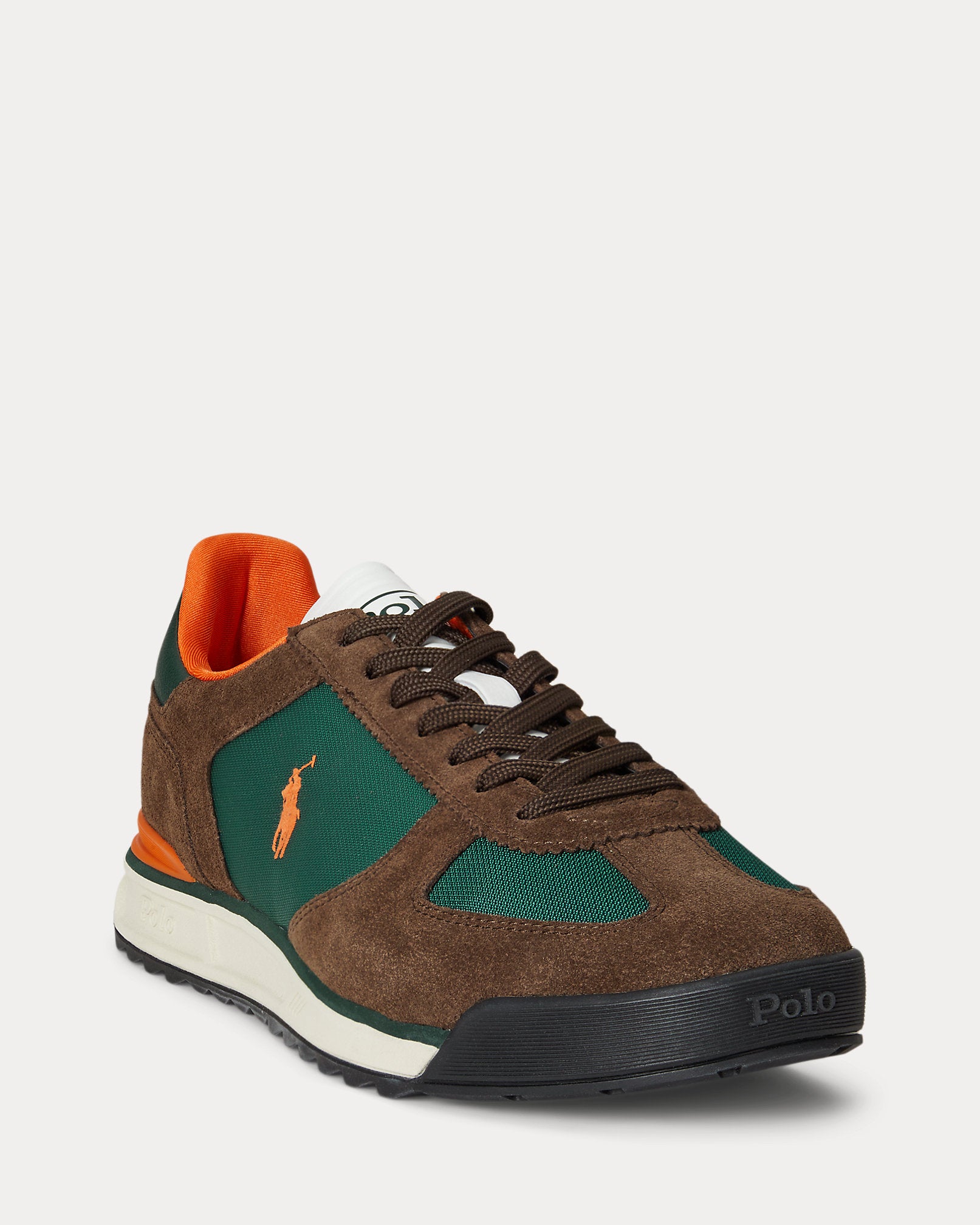 Ralph Lauren Varick Suede Oxford Sneaker Chocolate Brown