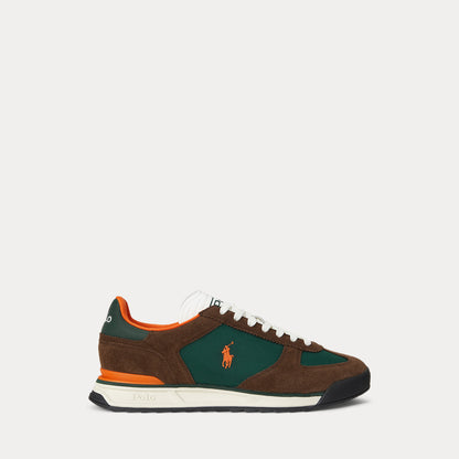 Ralph Lauren Varick Suede Oxford Sneaker Chocolate Brown