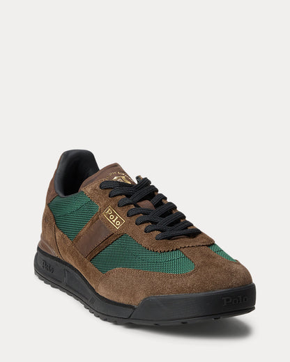 Ralph Lauren Varick Suedepaneled Sneaker Chocolate Brown