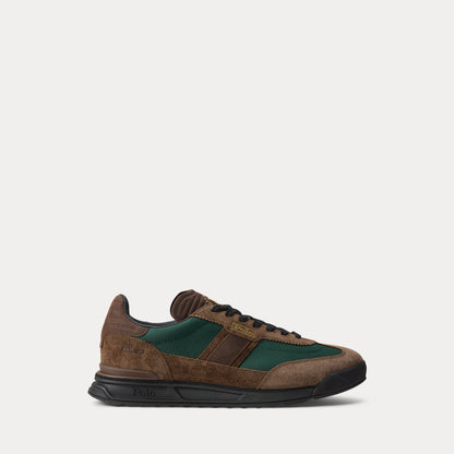 Ralph Lauren Varick Suedepaneled Sneaker Chocolate Brown