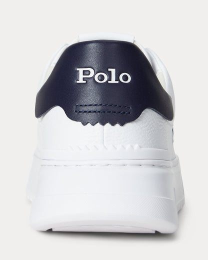 Ralph Lauren Rlite Court Tumbled Leather Sneaker White