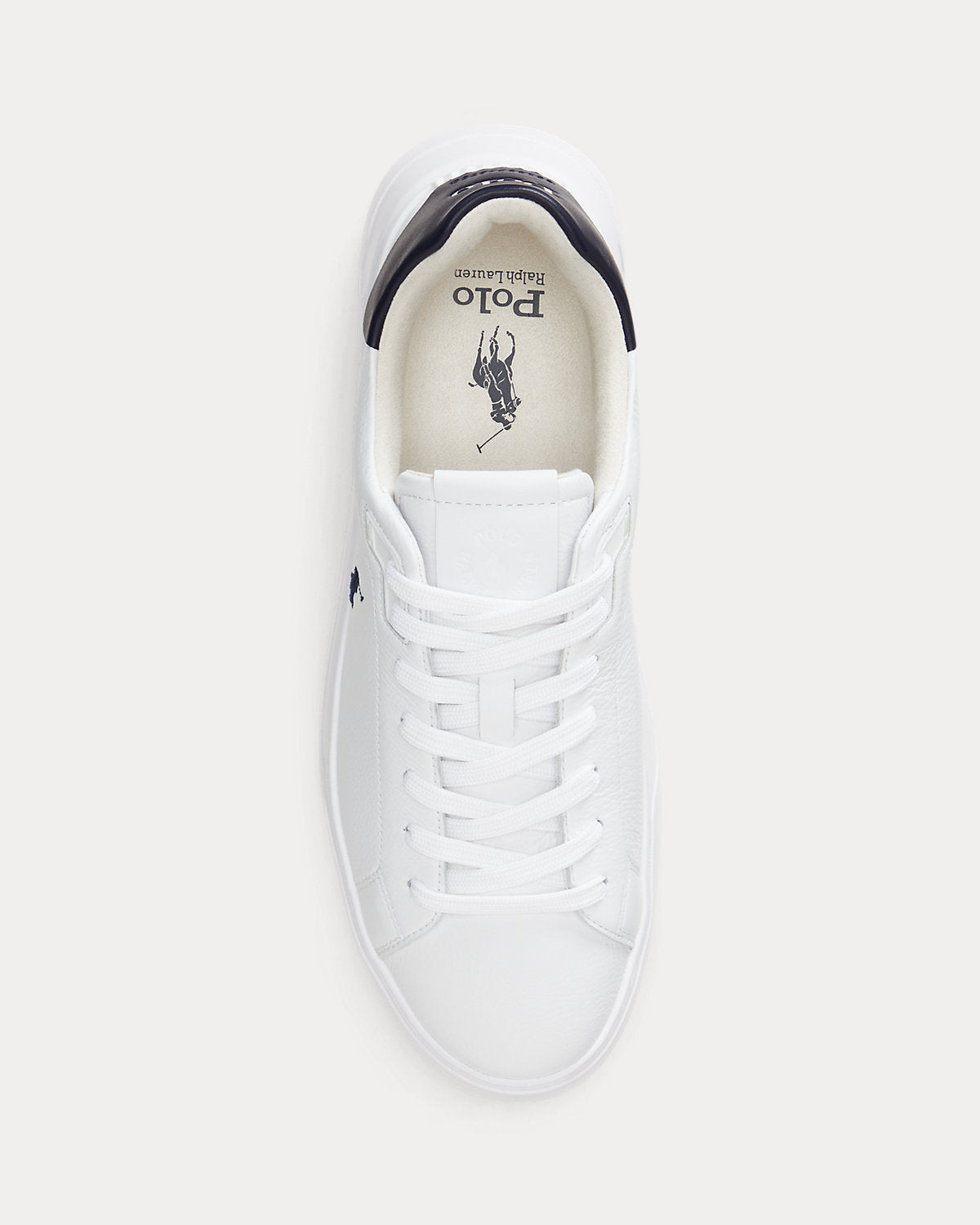 Ralph Lauren Rlite Court Tumbled Leather Sneaker White