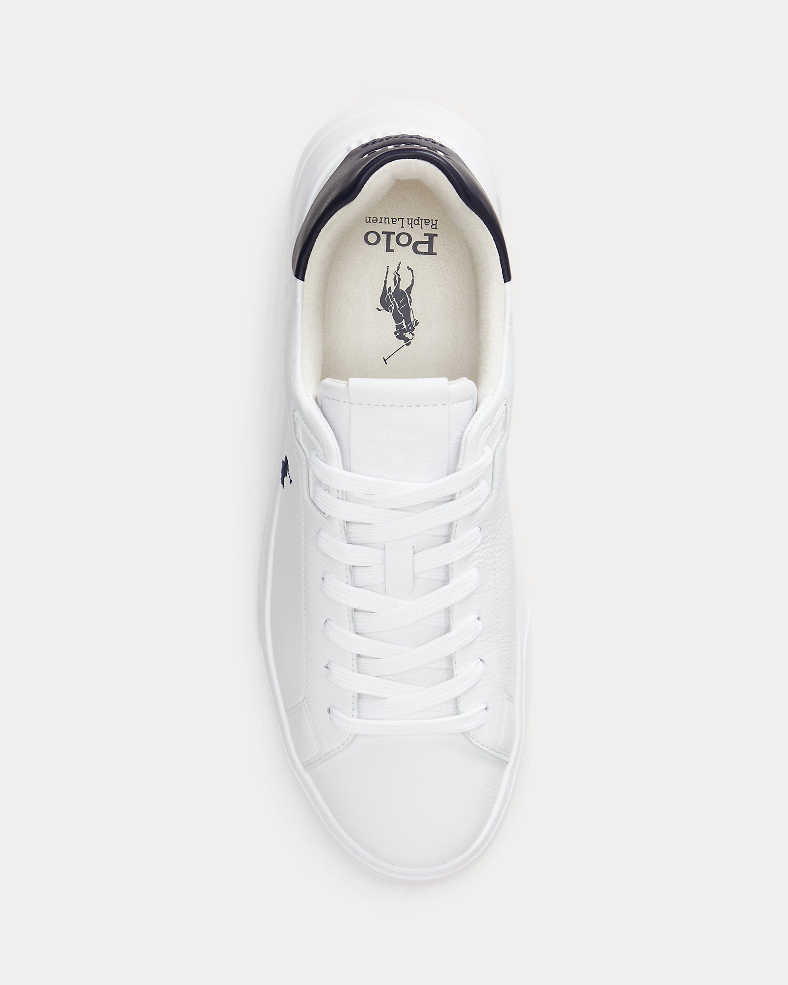 Ralph Lauren Rlite Court Tumbled Leather Sneaker White