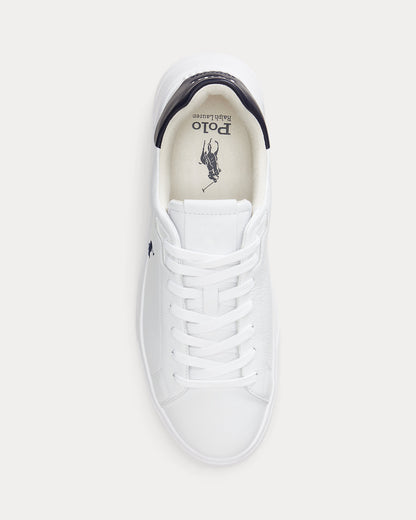 Ralph Lauren Rlite Court Tumbled Leather Sneaker White