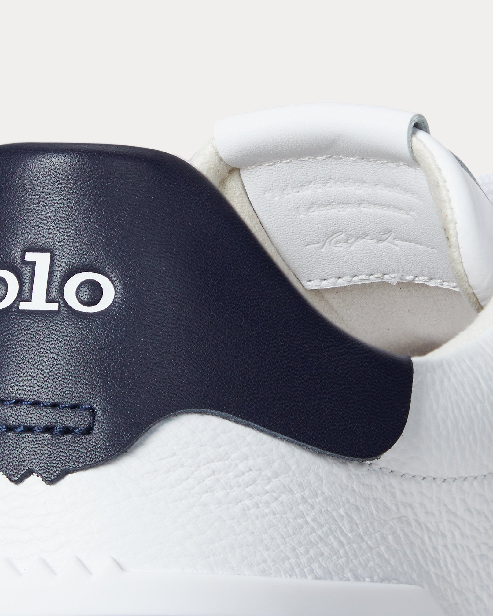 Ralph Lauren Rlite Court Tumbled Leather Sneaker White