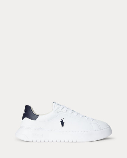 Ralph Lauren Rlite Court Tumbled Leather Sneaker White