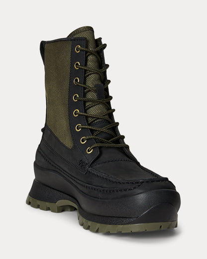 Ralph Lauren Logan Leatherpaneled Moctoe Boot Black