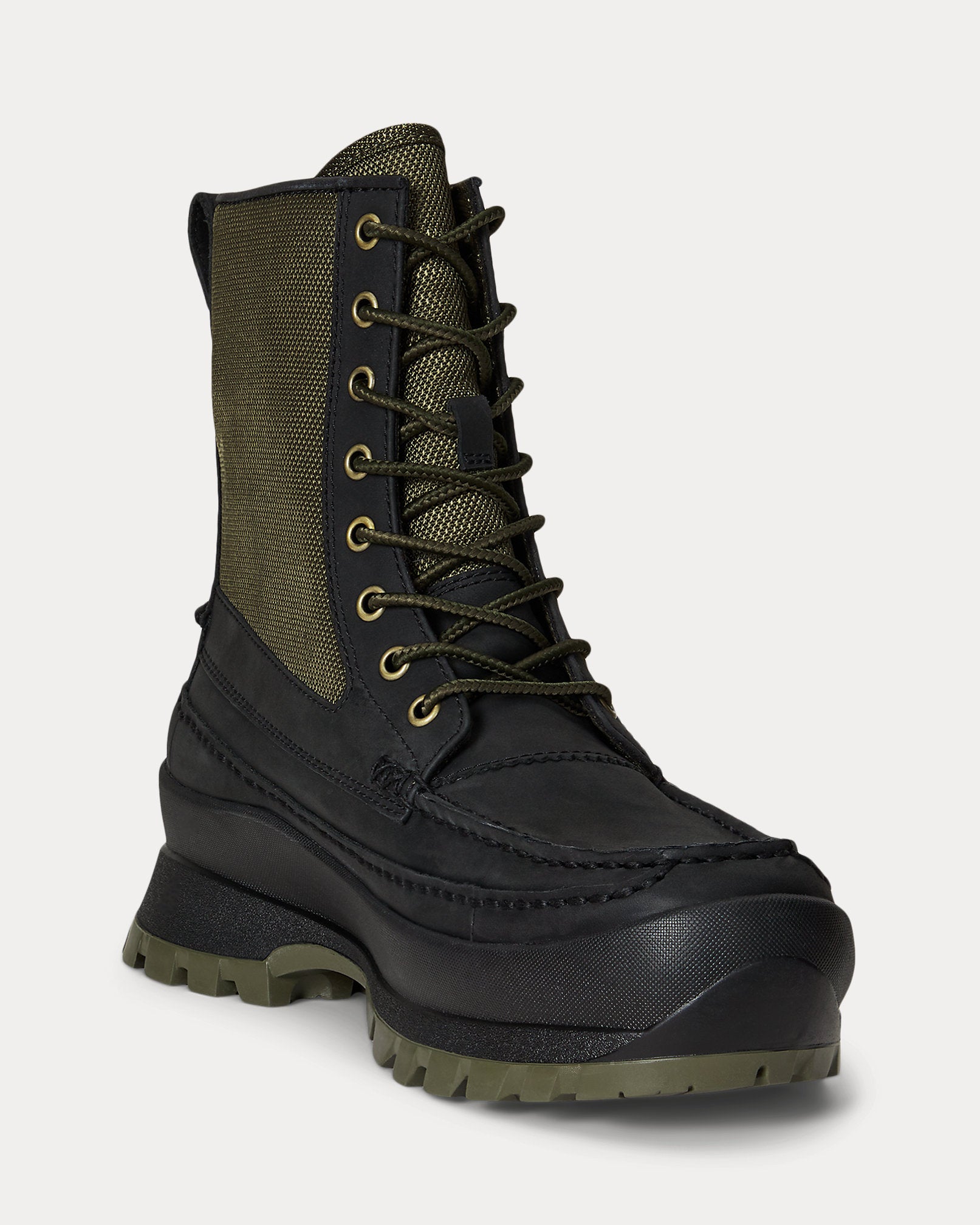 Ralph Lauren Logan Leatherpaneled Moctoe Boot Black
