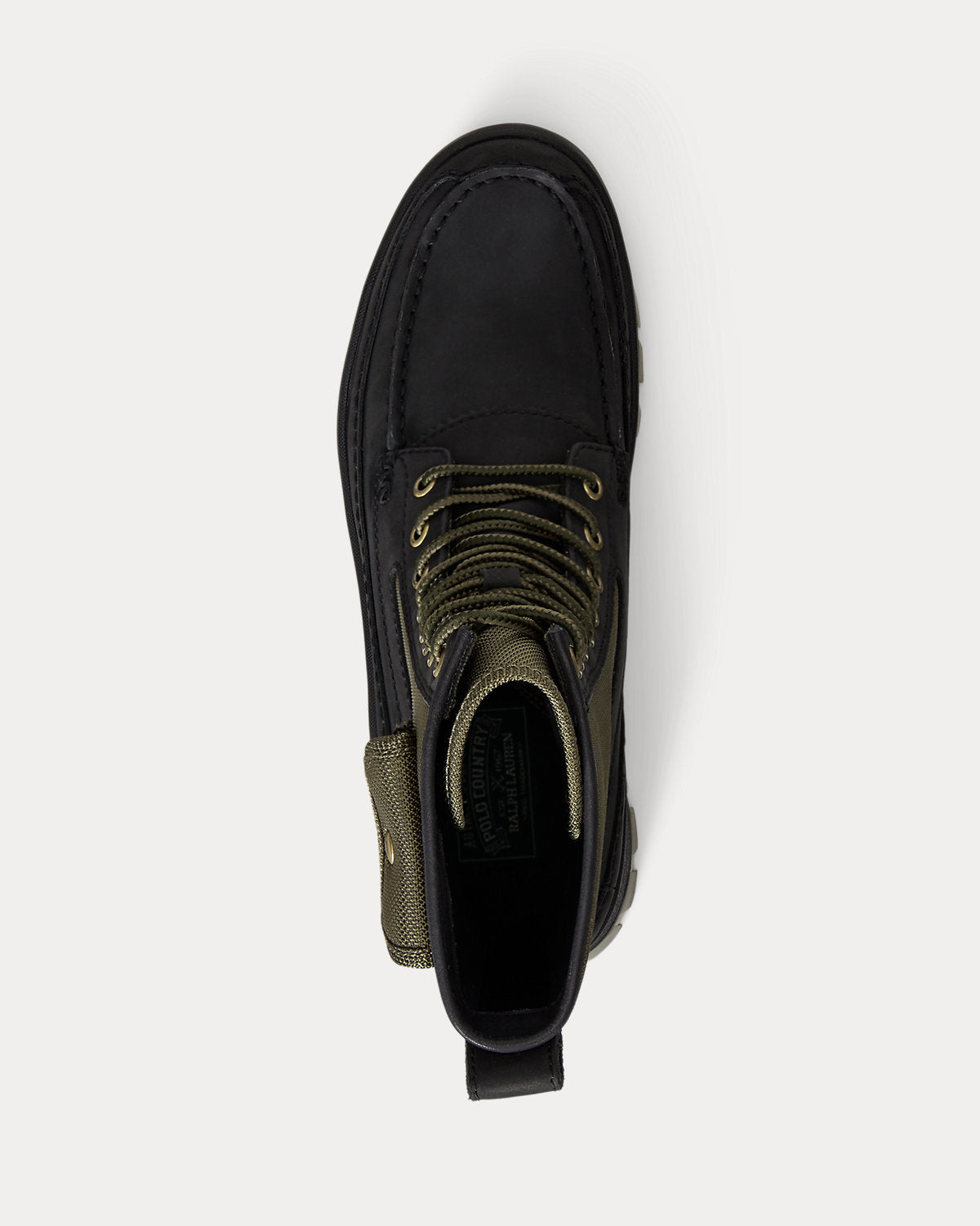 Ralph Lauren Logan Leatherpaneled Moctoe Boot Black