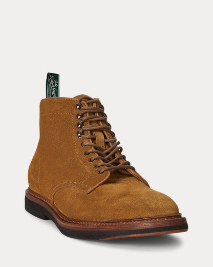 Ralph Lauren Aspra Suede Laceup Boot Chestnut