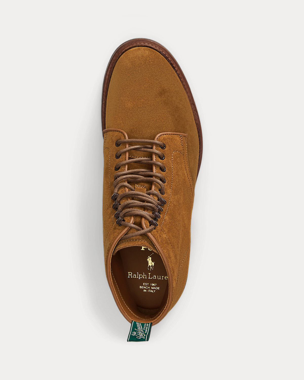 Ralph Lauren Aspra Suede Laceup Boot Chestnut