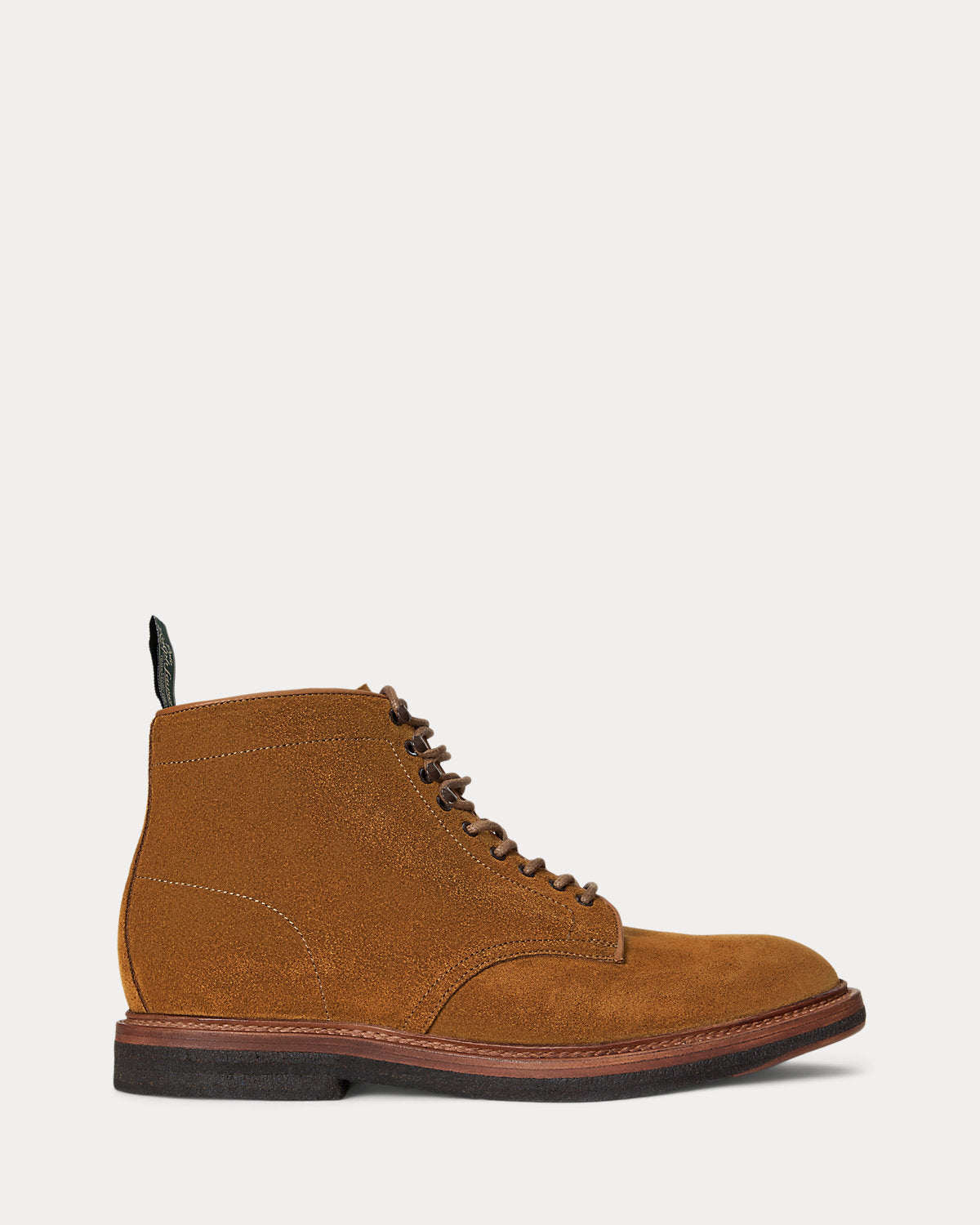 Ralph Lauren Aspra Suede Laceup Boot Chestnut
