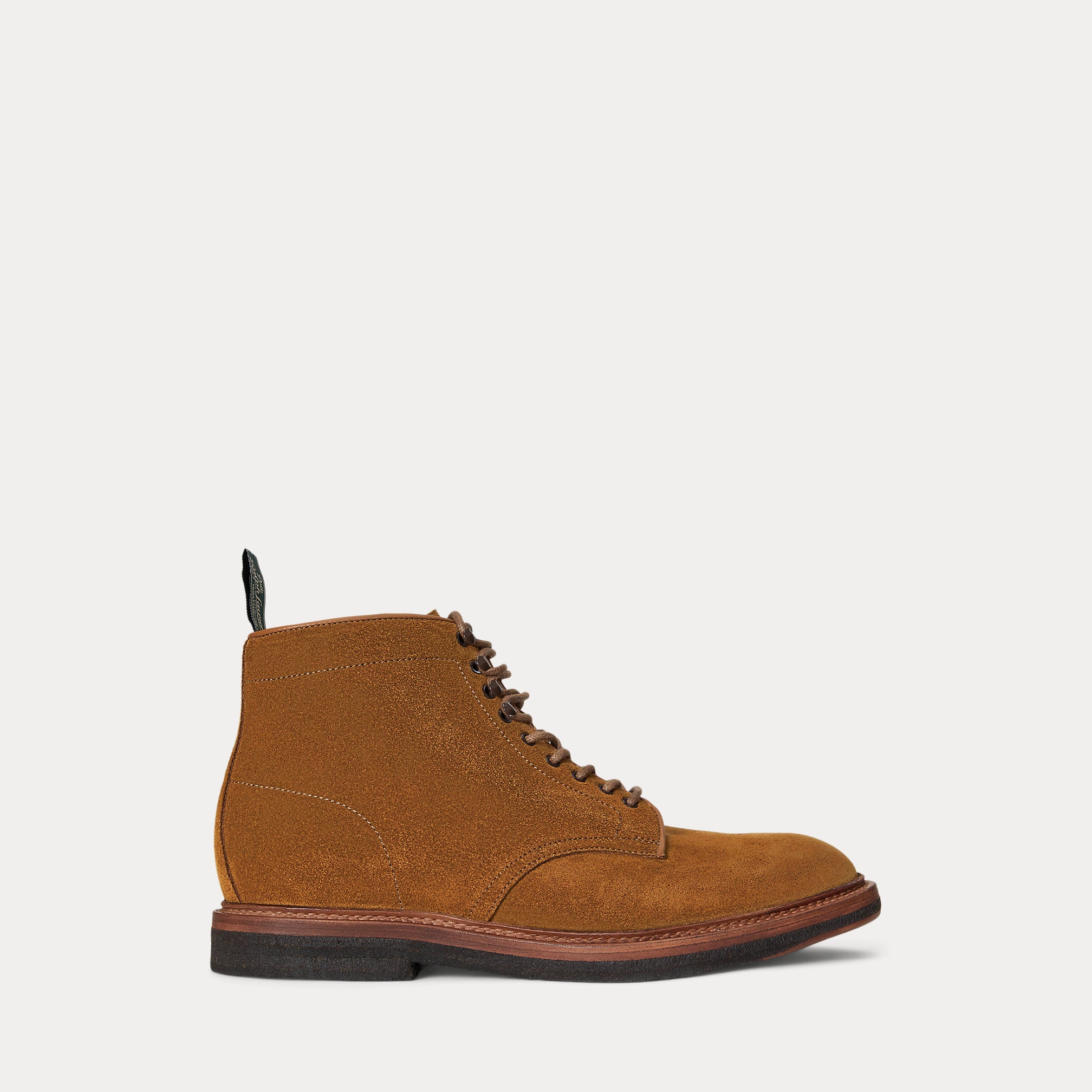 Ralph Lauren Aspra Suede Laceup Boot Chestnut