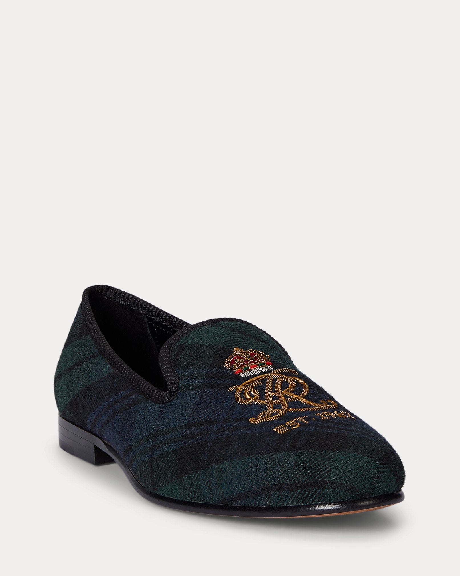 Ralph Lauren Paxton Bullioncrest Plaid Slipper Blackwatch Tartan