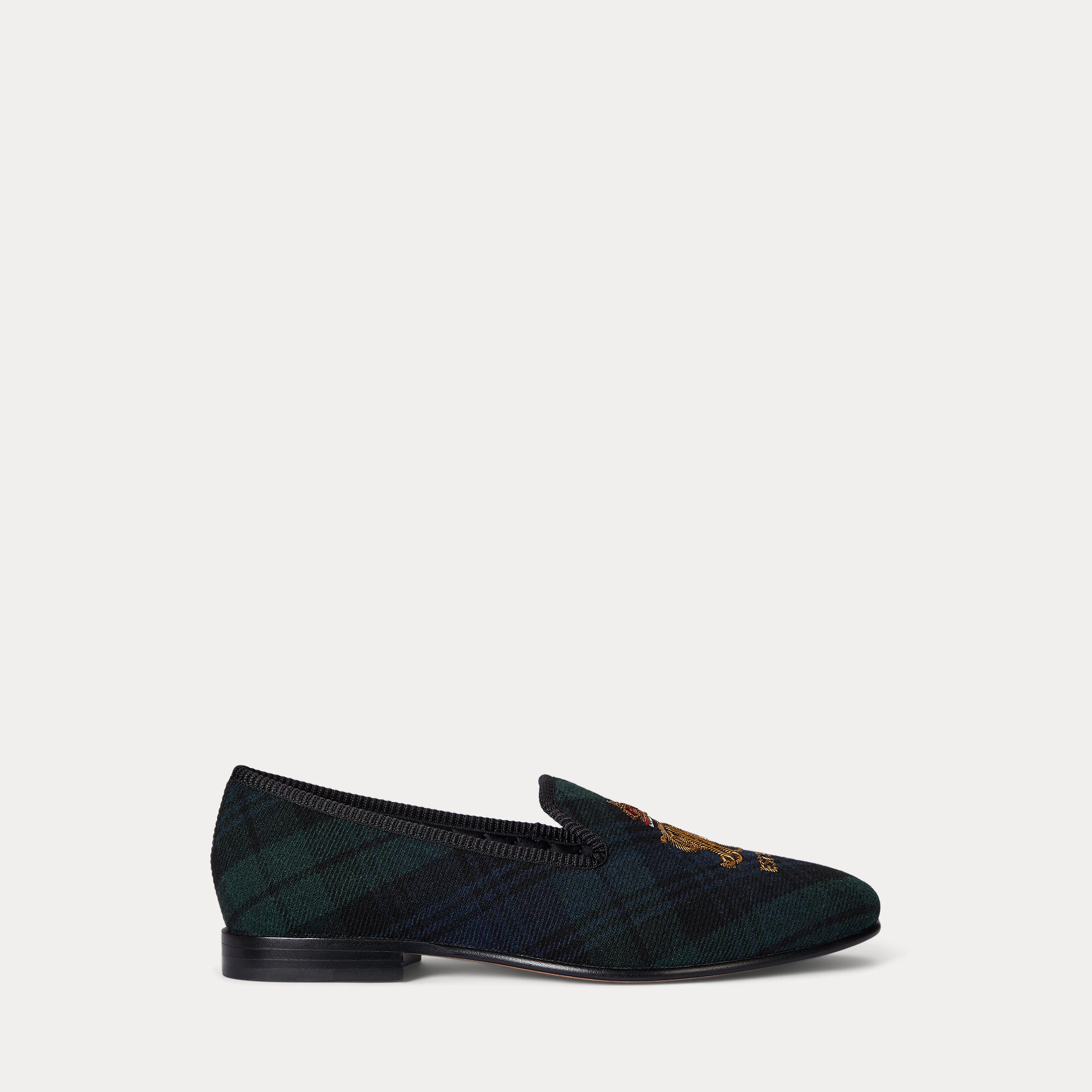 Ralph Lauren Paxton Bullioncrest Plaid Slipper Blackwatch Tartan