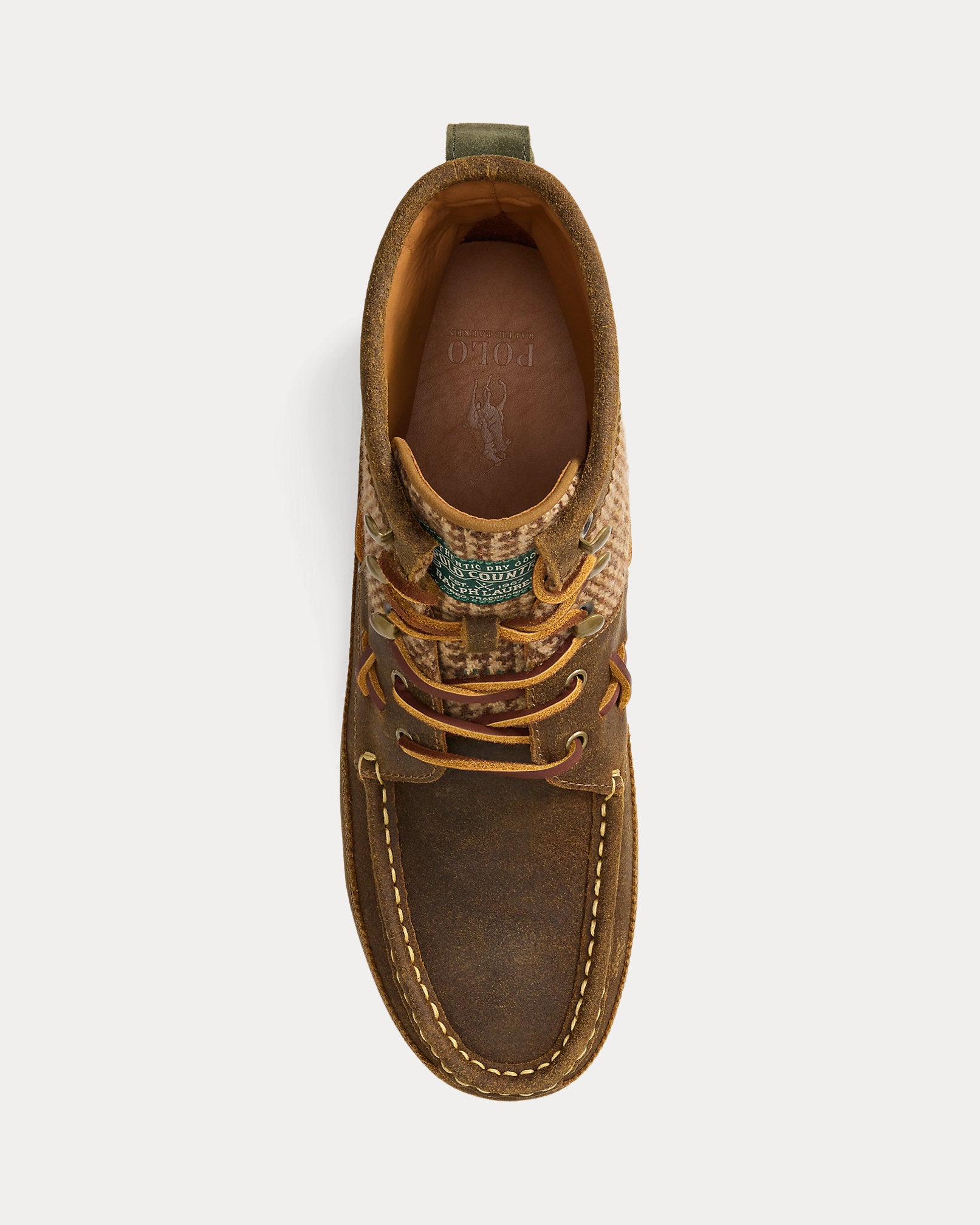 Ralph Lauren Ranger Mid Suede Wool Tweed Boot Tweed Colorblock