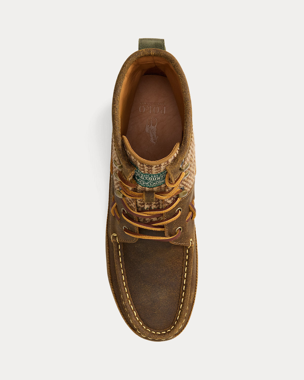 Ralph Lauren Ranger Mid Suede Wool Tweed Boot Tweed Colorblock