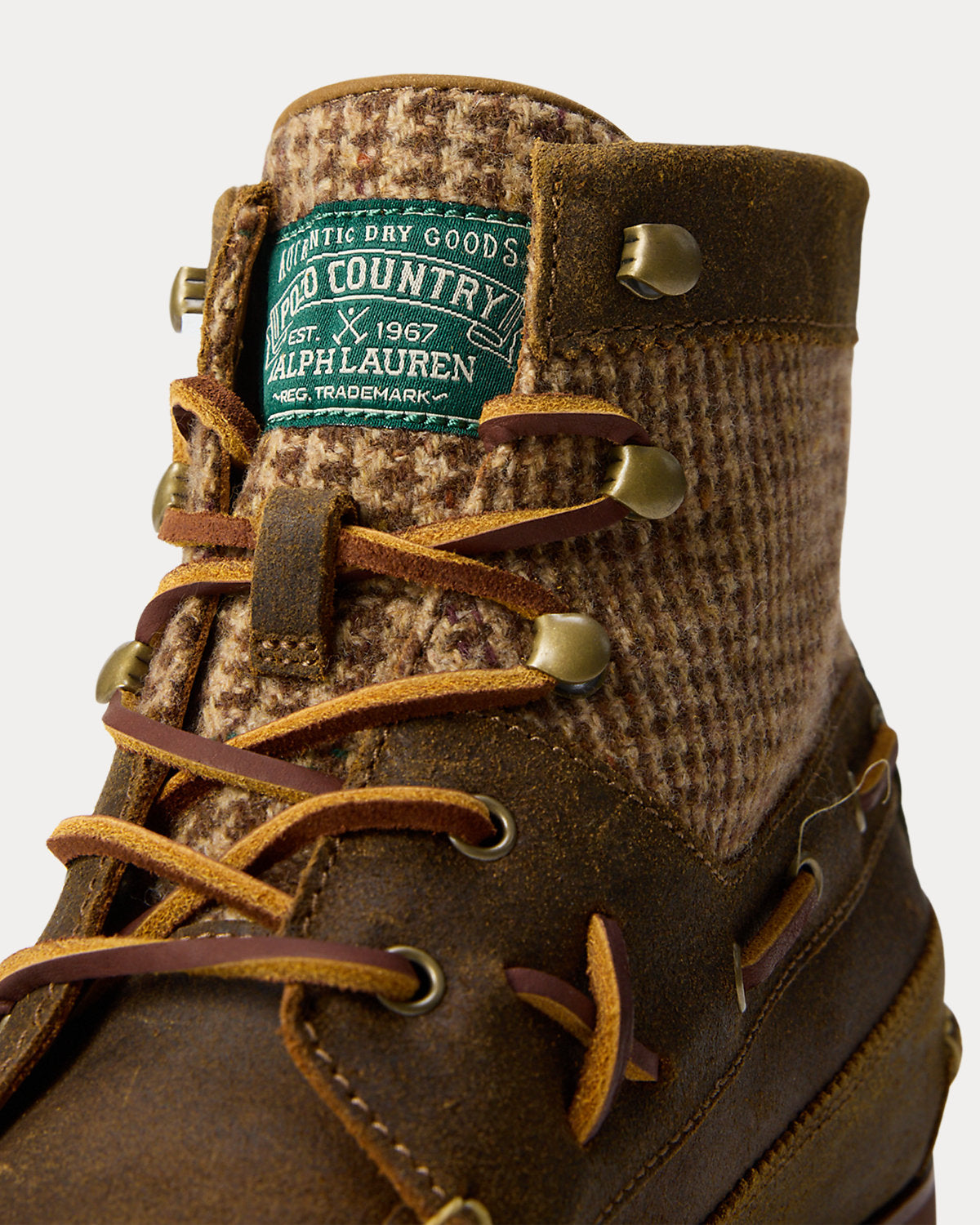 Ralph Lauren Ranger Mid Suede Wool Tweed Boot Tweed Colorblock