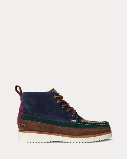 Ralph Lauren Ranger Suede Wool Tweed Workboot Tweed Colorblock