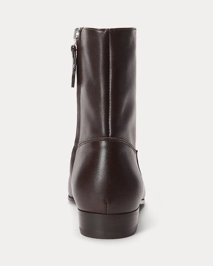 Ralph Lauren Calfskin Ankle Boot Dark Brown
