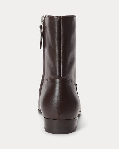 Ralph Lauren Calfskin Ankle Boot Dark Brown