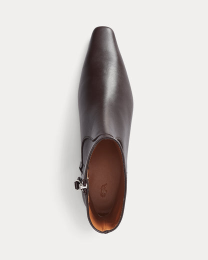 Ralph Lauren Calfskin Ankle Boot Dark Brown