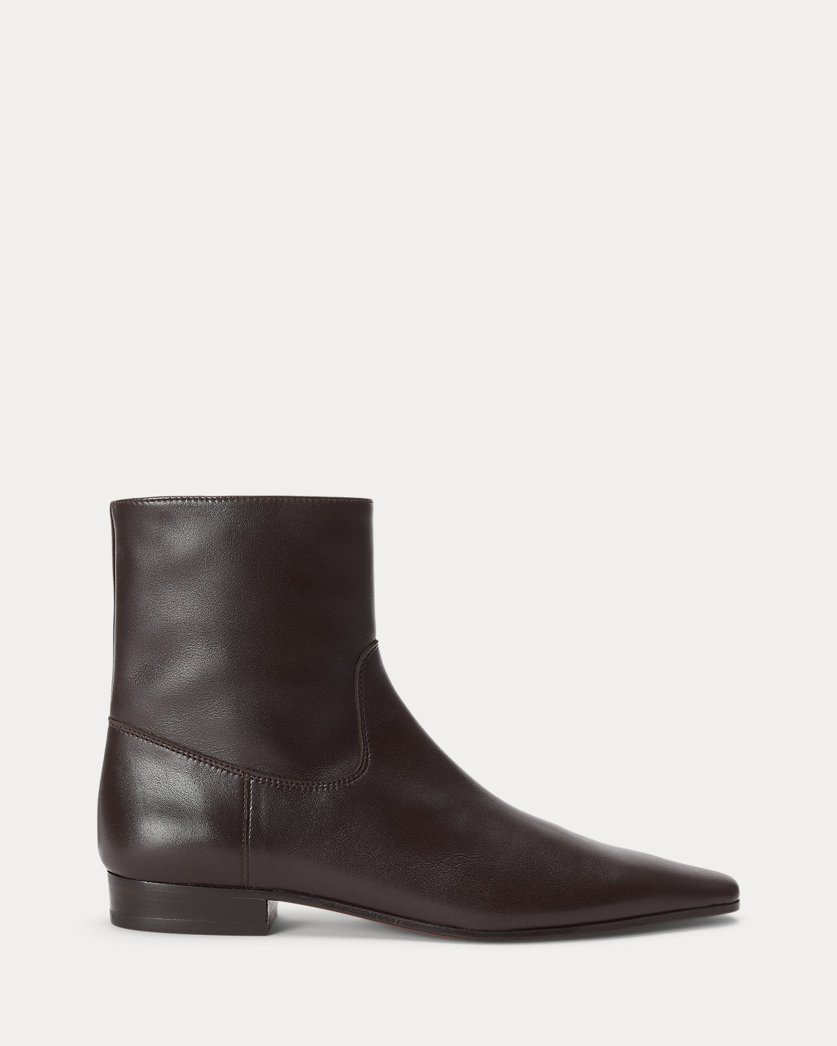 Ralph Lauren Calfskin Ankle Boot Dark Brown
