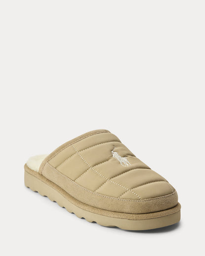 Ralph Lauren Reade Suedetrim Quilted Scuff Slipper Milkshake