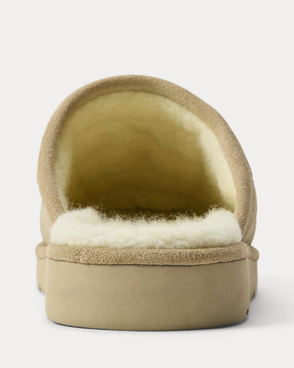 Ralph Lauren Reade Suedetrim Quilted Scuff Slipper Milkshake