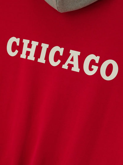 Essentials Bulls Sport Hoodie Red/Concrete Heather