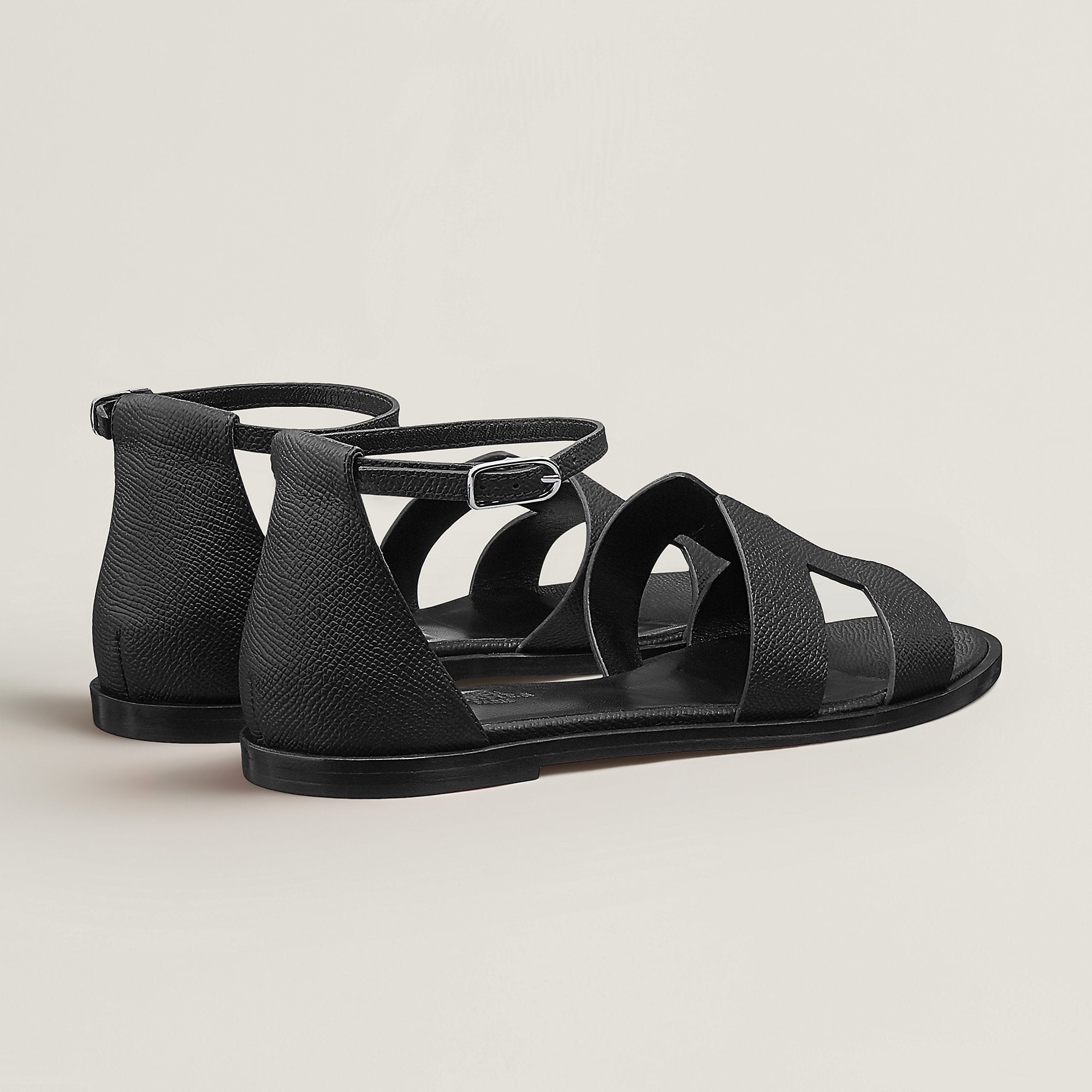  Hermes Santorini Sandal Noir