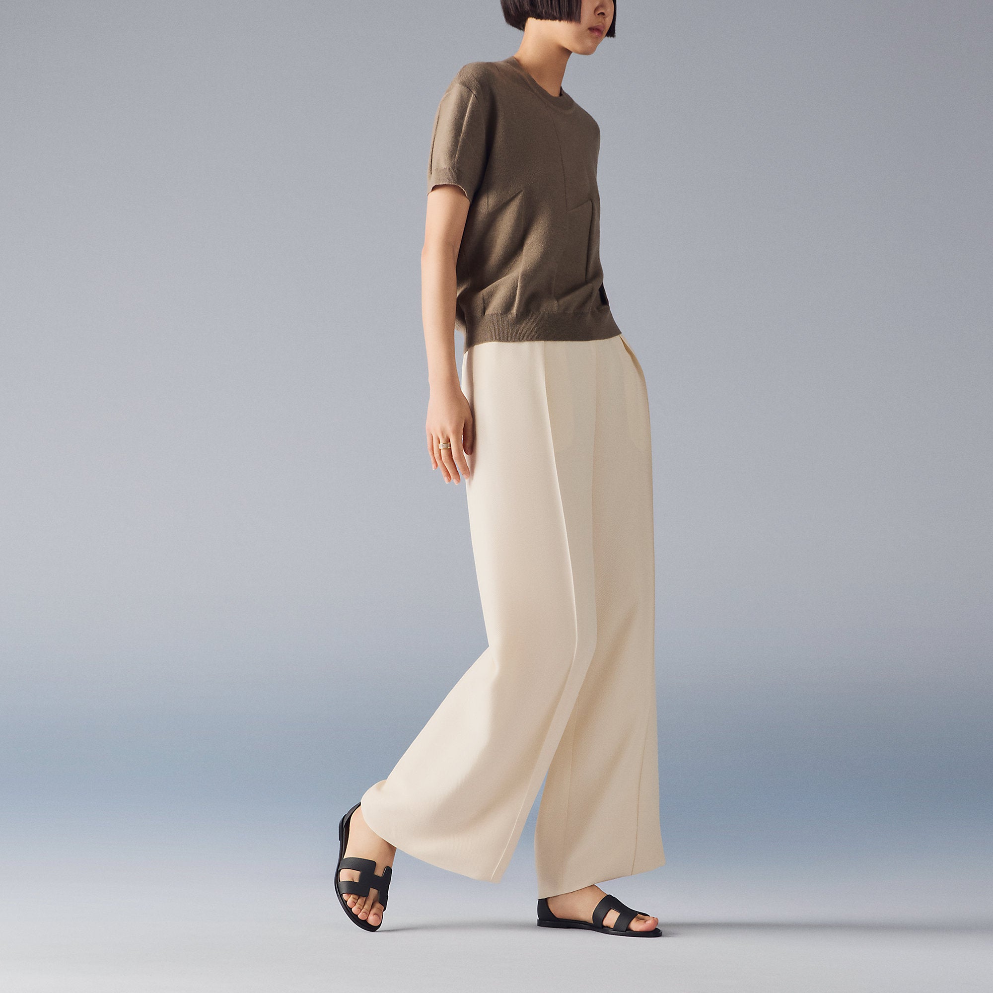  Hermes Santorini Sandal Noir