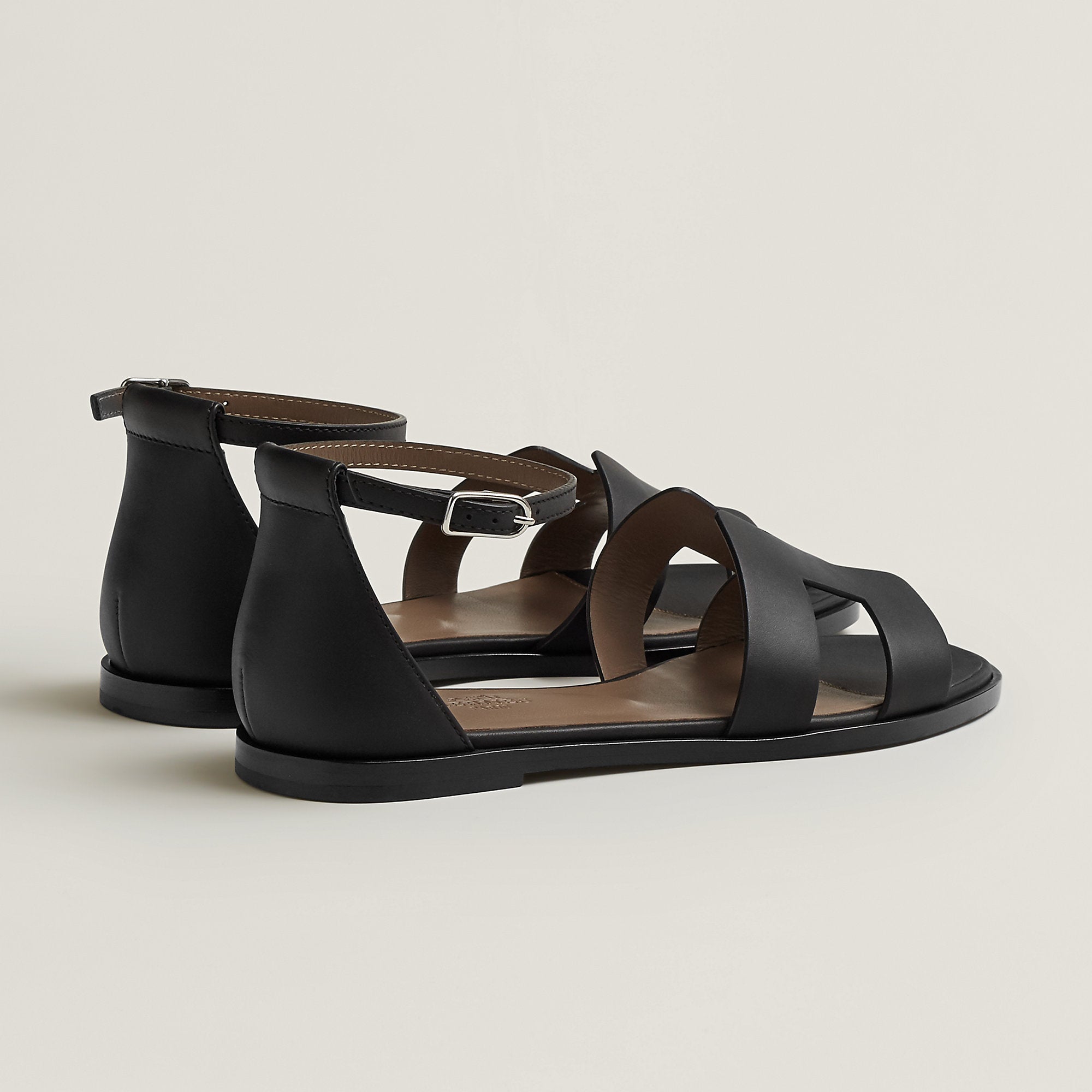  Hermes Santorini Sandal Noir