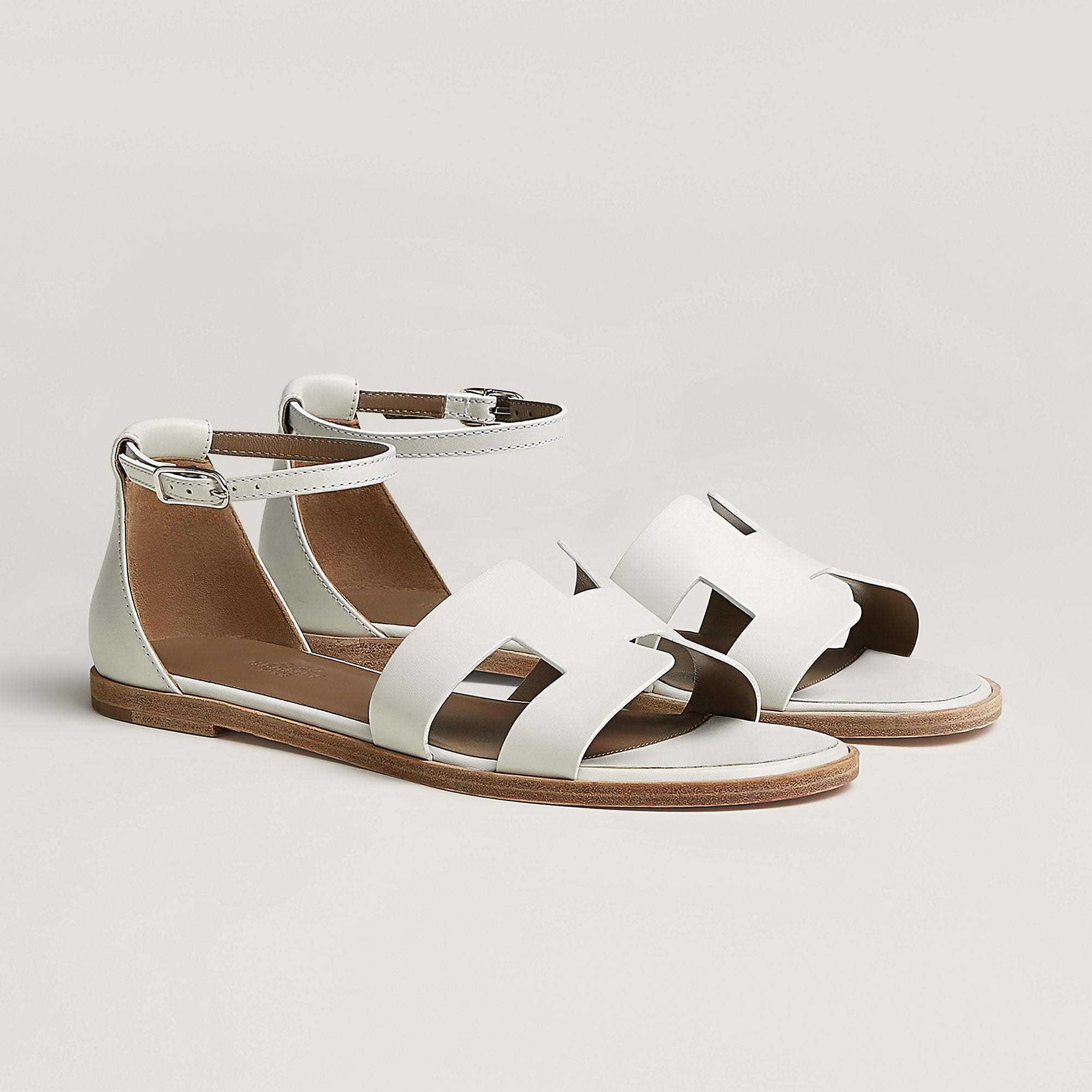  Hermes Santorini Sandal Blanc