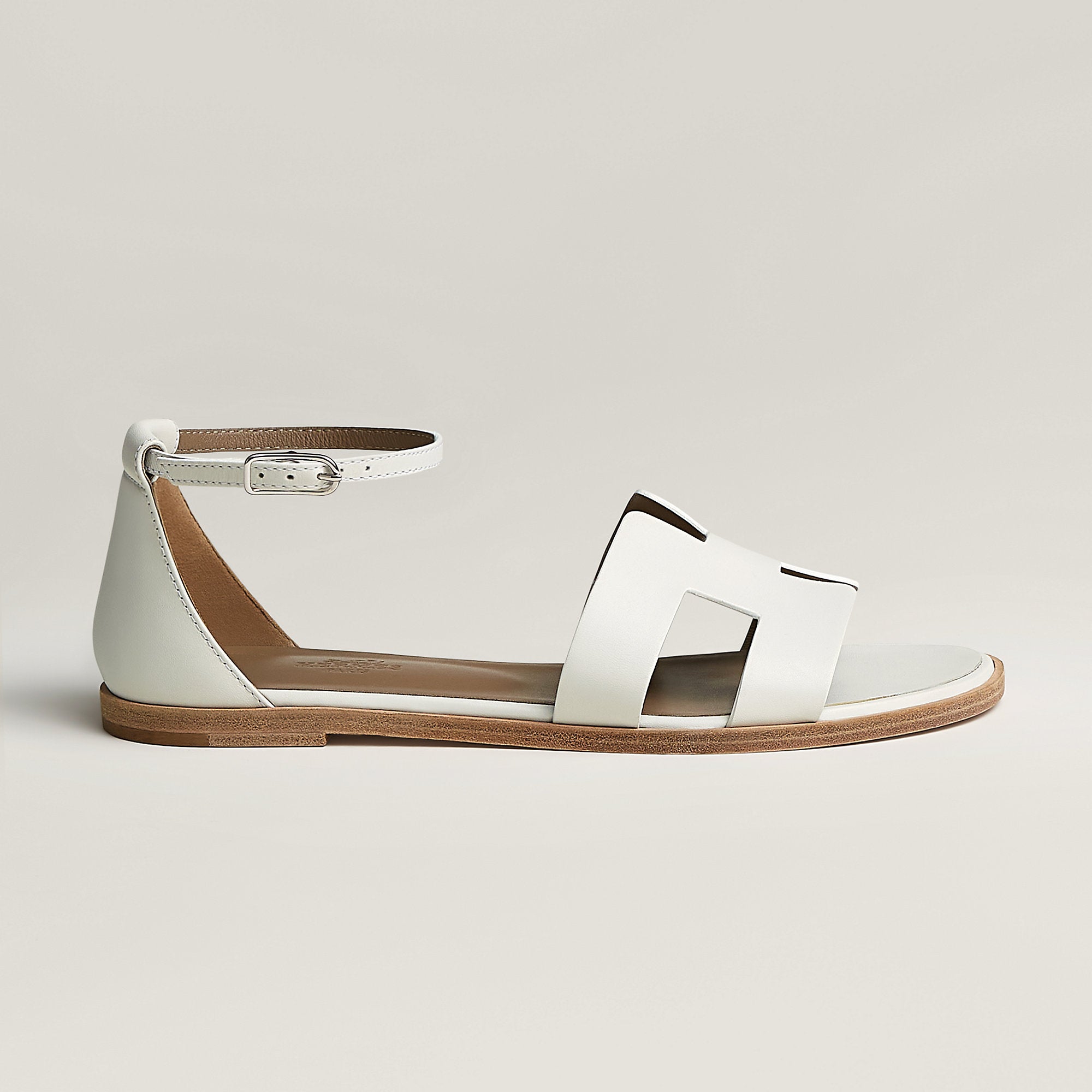  Hermes Santorini Sandal Blanc