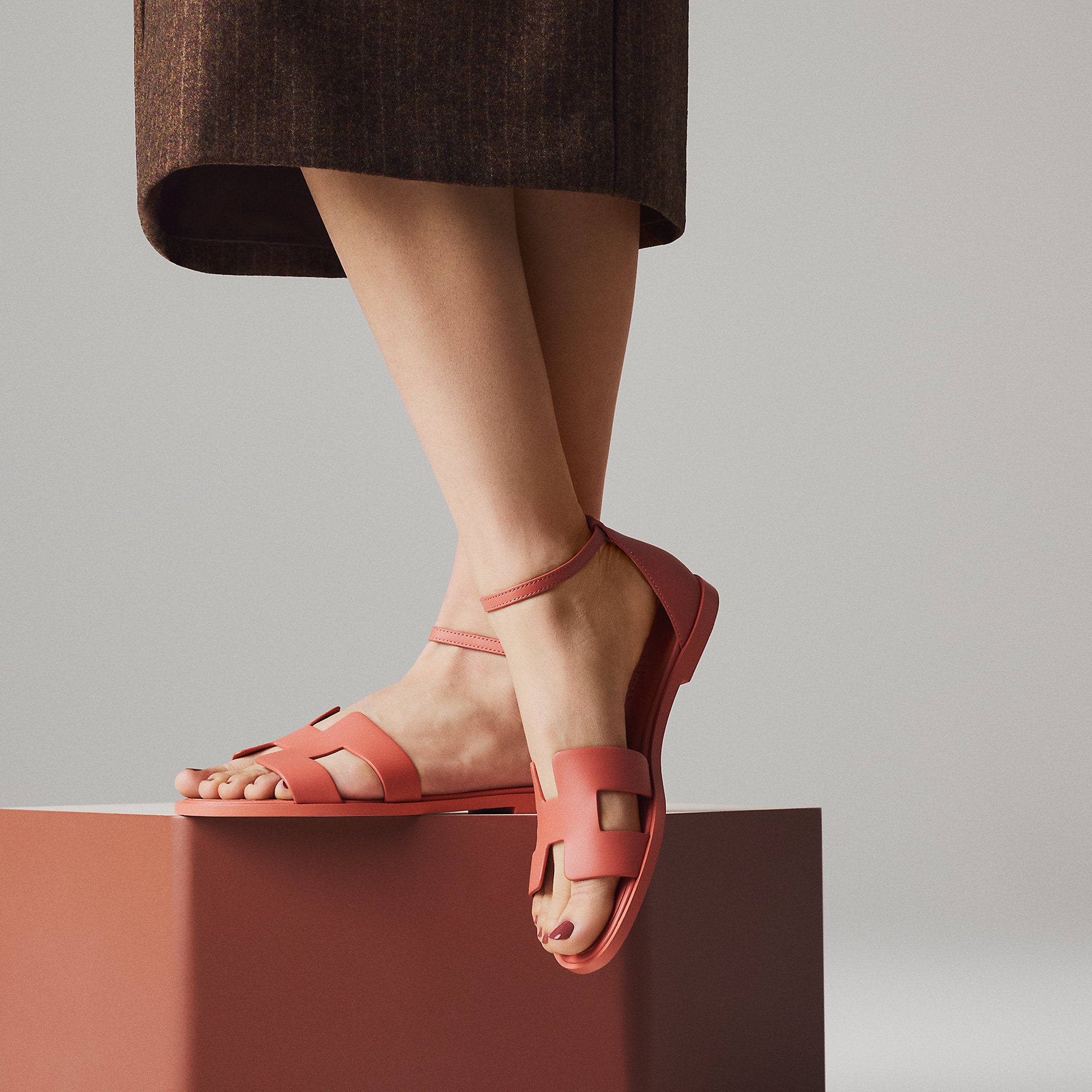  Hermes Santorini Sandal Rouge Tomette