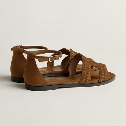  Hermes Santorini Sandal Brun Fum