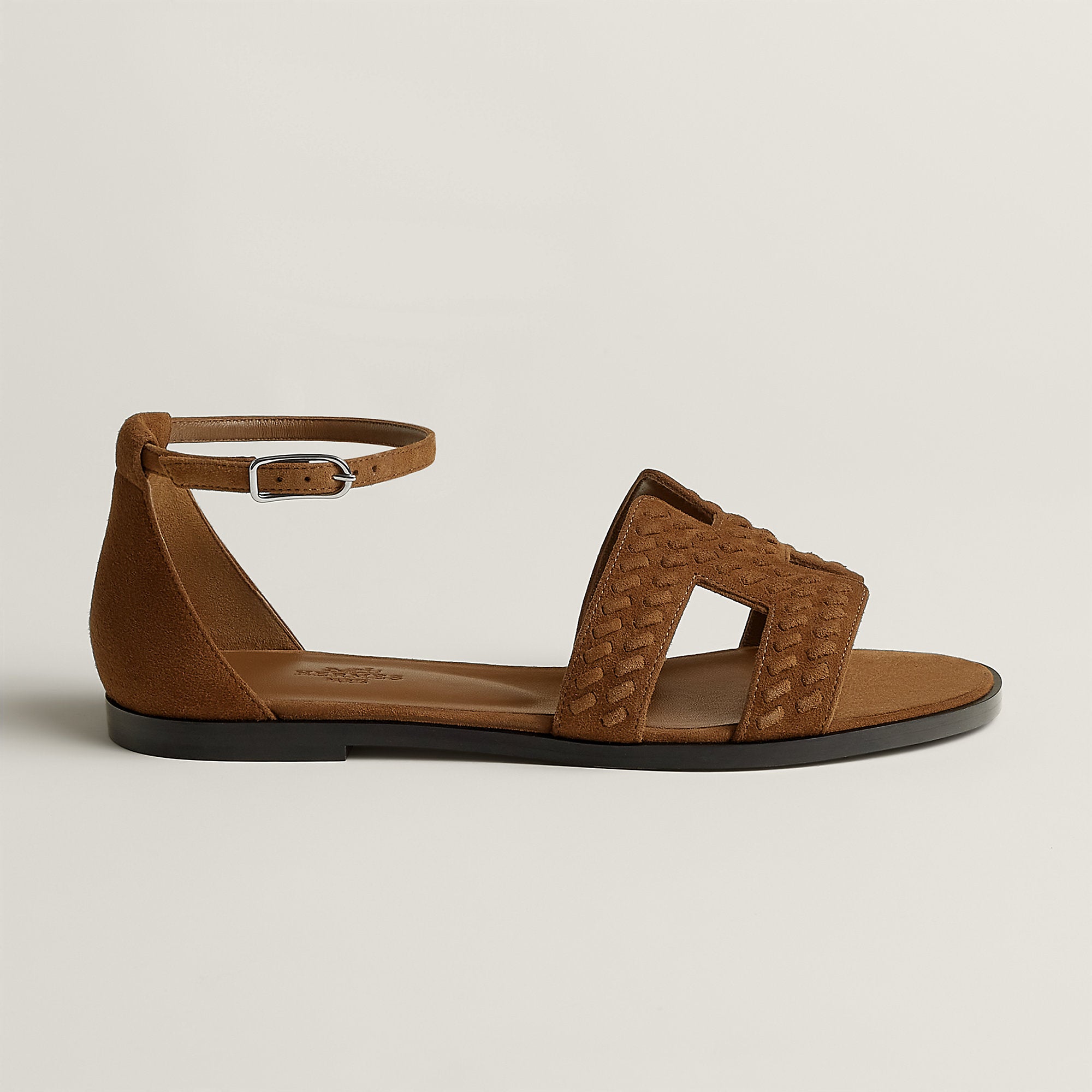  Hermes Santorini Sandal Brun Fum