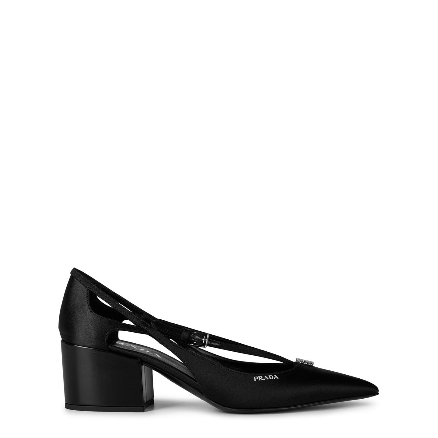  Satin Cut-Out Pumps Black