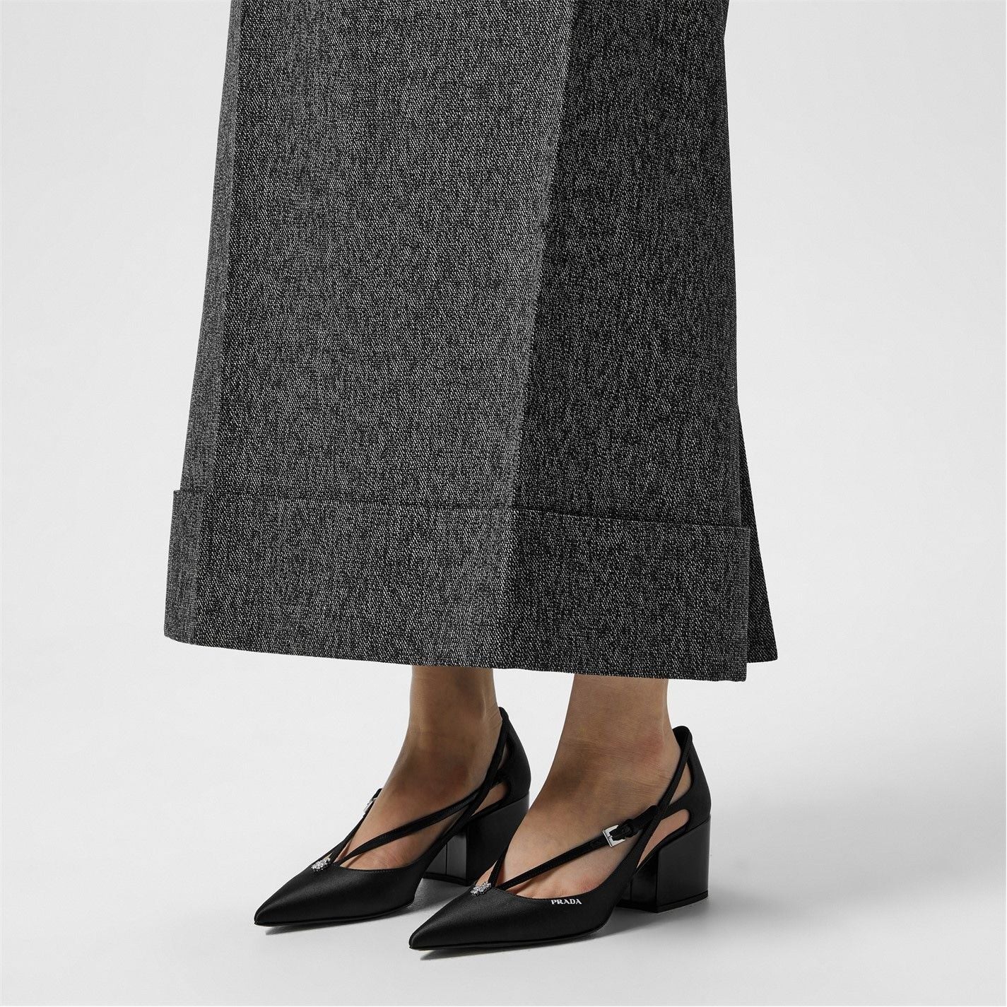 Satin Cut-Out Pumps Black