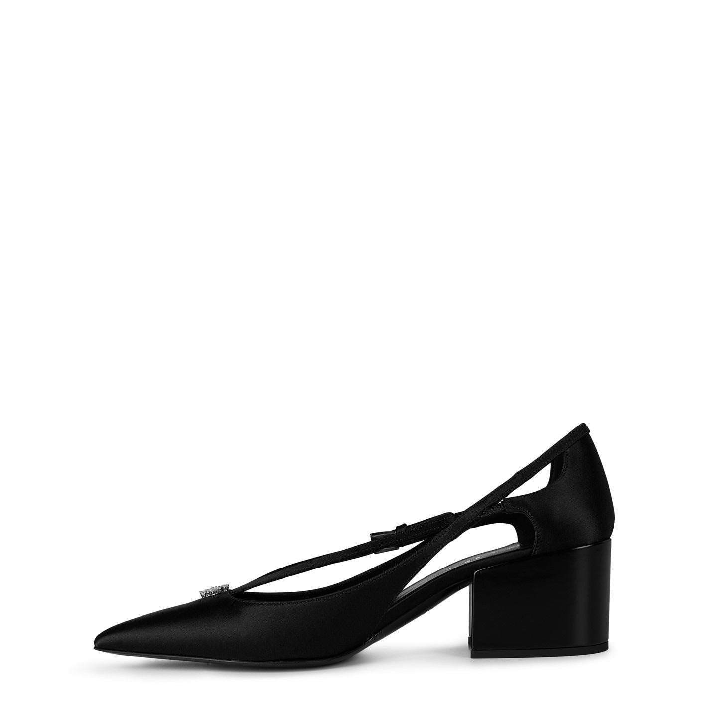  Satin Cut-Out Pumps Black