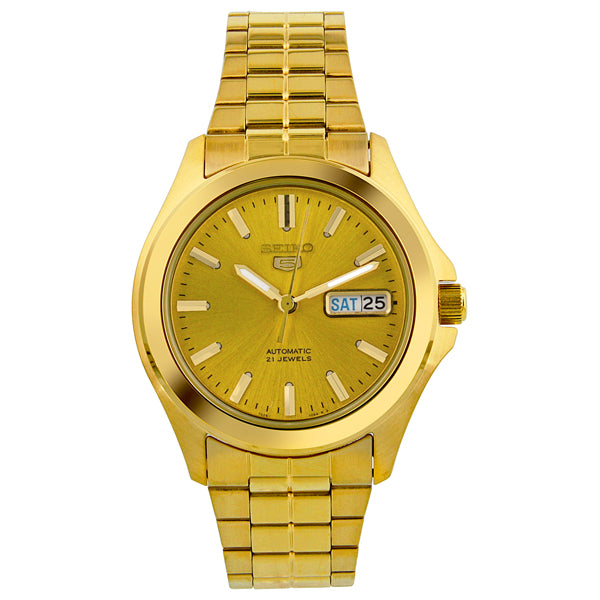 Seiko 5 All Gold-Plated Stainless Steel Mens Watch