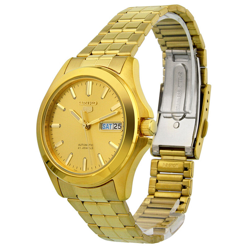 Seiko 5 All Gold-Plated Stainless Steel Mens Watch
