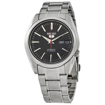 Seiko 5 Automatic Black Dial Stainless Steel Mens Watch