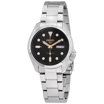 Seiko 5 Automatic Black Dial Stainless Steel Mens Watch