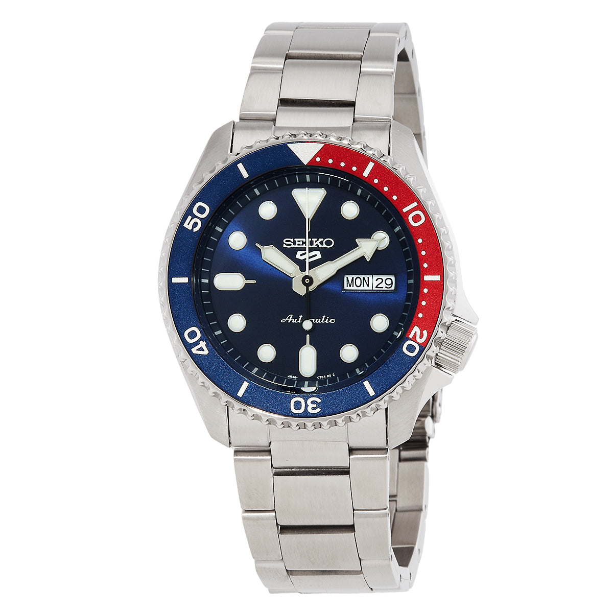 Seiko 5 Automatic Blue Dial Pepsi Bezel Mens Watch