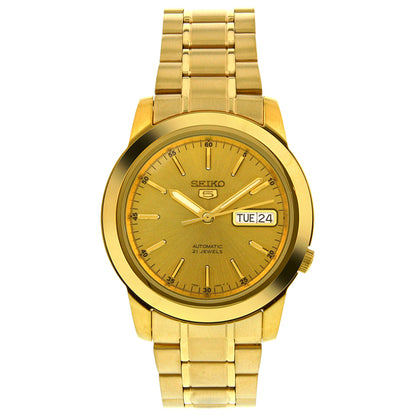 Seiko 5 Automatic Champagne Dial Yellow Gold-Tone Mens Watch